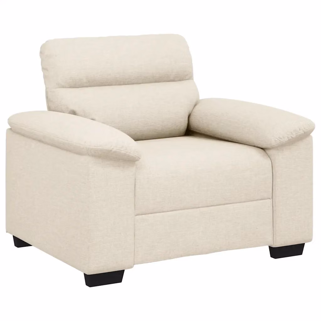 Poltrona lounge moderna vidaXL in tessuto beige con braccioli L/P/H: 100 x 81 x 84 cm – 2