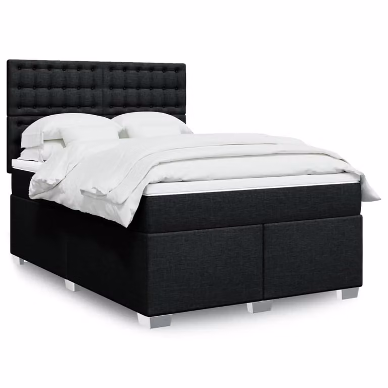 Maison Exclusive - Letto boxspring con materasso nero 140x190 cm Tessuto