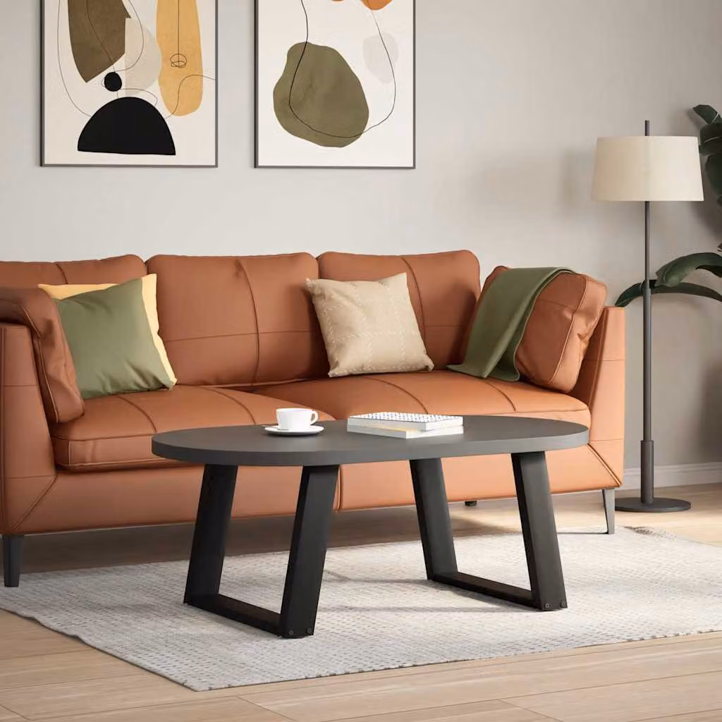 vidaXL Gambe per Tavolino da Caffè a Forma di U 2 pz Nere 60x(42-43)cm