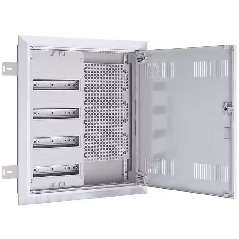 Distributore di campo ABN da incasso/HW, profondità 110 mm con sportello di ventilazione, 4 file, pannello multimediale REG LexCom UK24RM8530