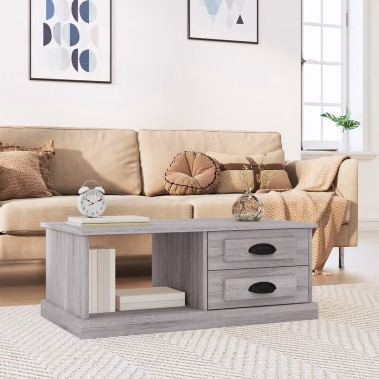 Maison Exclusive - Tavolino grigio Sonoma 90x50x35 cm Materiale ligneo