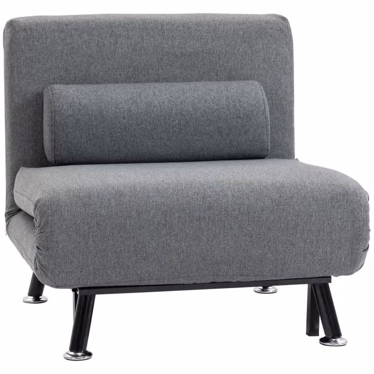 AIORBER Divano letto Poltrona pieghevole Poltrona 3 in 1 con funzione letto Schienale regolabile Grigio scuro