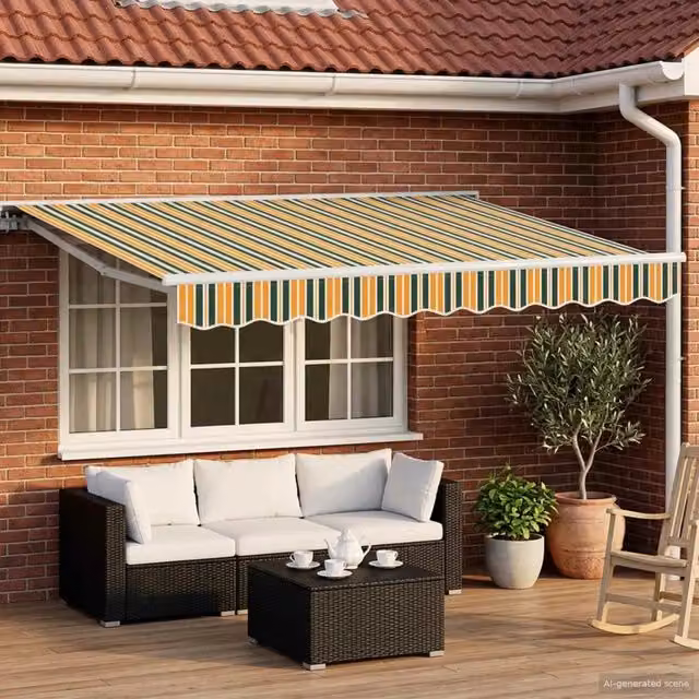 Tenda retrattile manuale Verde e Giallo 3 x 2,5 m 3420228