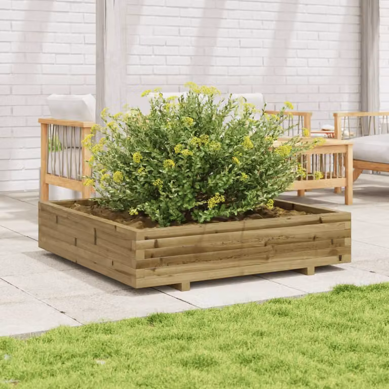 Fioriera da giardino vidaXL in legno marrone L: 110 cm, P: 110 cm, H: 26,5 cm