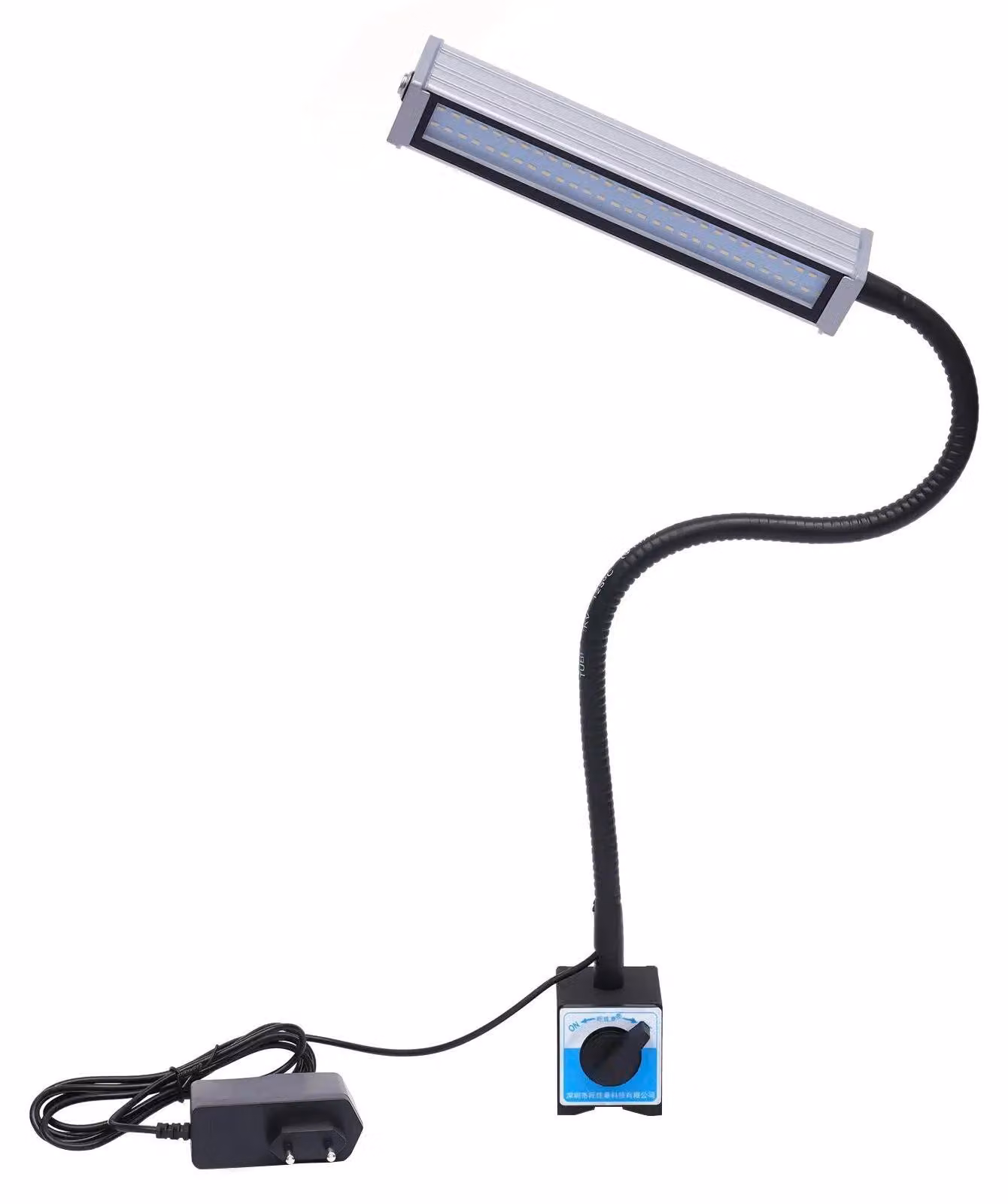 Lampada da lavoro a LED - Lampada per macchine con base magnetica - IP67 - 60 LED - Tubo flessibile da 50 cm - Spina UE 220 V - 6000–6500 K, bianco freddo
