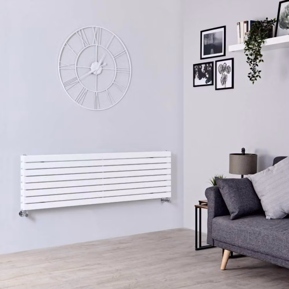 Radiatore di Design Orizzontale Bianco - 472 x 1600mm - 1260W - Sloane