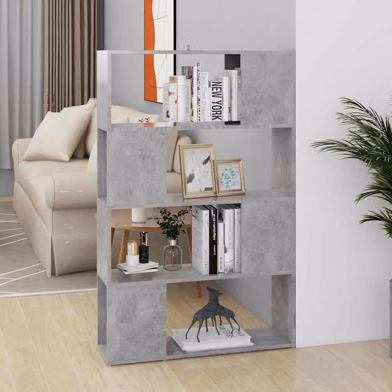 Libreria/Divisorio vidaXL Grigio Cemento in MDF, L 80 cm x P 24 cm x H 124,5 cm