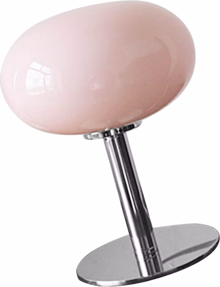 Lampada da comodino con base in ferro, design carino, semplice, moderno, elegante, ideale per la camera da letto, con interruttore a pulsante USB, colore rosa