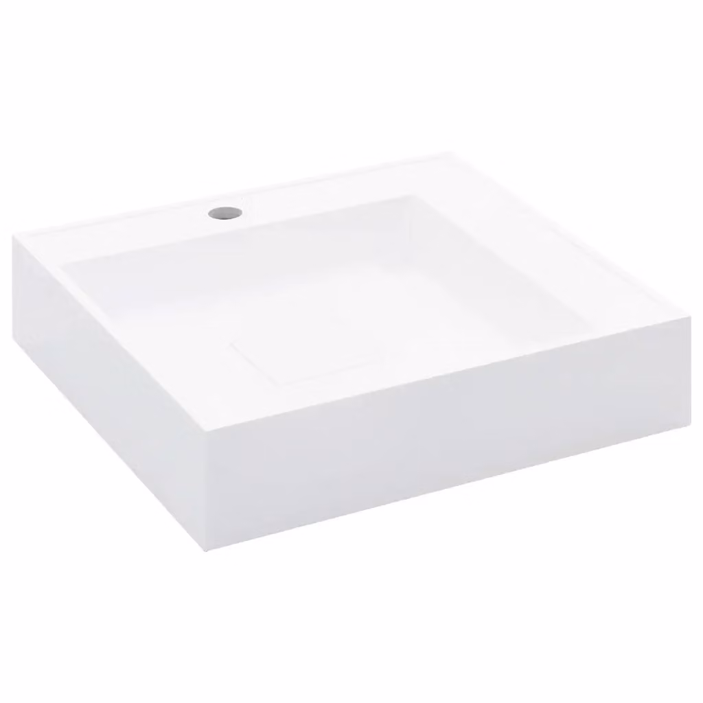 Lavandino vidaXL in marmo e minerale bianco L/P/H: 50 x 50 x 12,3 cm – 2