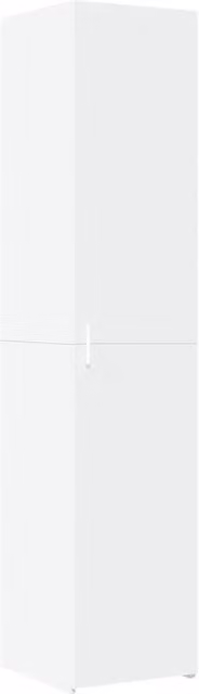 Mobile contenitore moderno con ante a battente e ripiani interni in MDF bianco per soggiorno, camera da letto o ingresso L/P/H: 40 x 42,5 x 185 cm