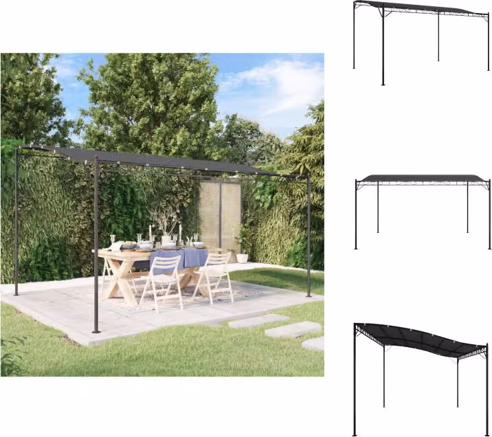 vidaXL Tenda antracite 4x3 m 180 g/m² in tessuto e acciaio - Padiglioni e tende per feste