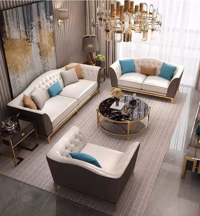 Dreisitzer Couch Weiß Polster Design Sofa Moderne 3er Sitz Sofas Zimmer Möbel