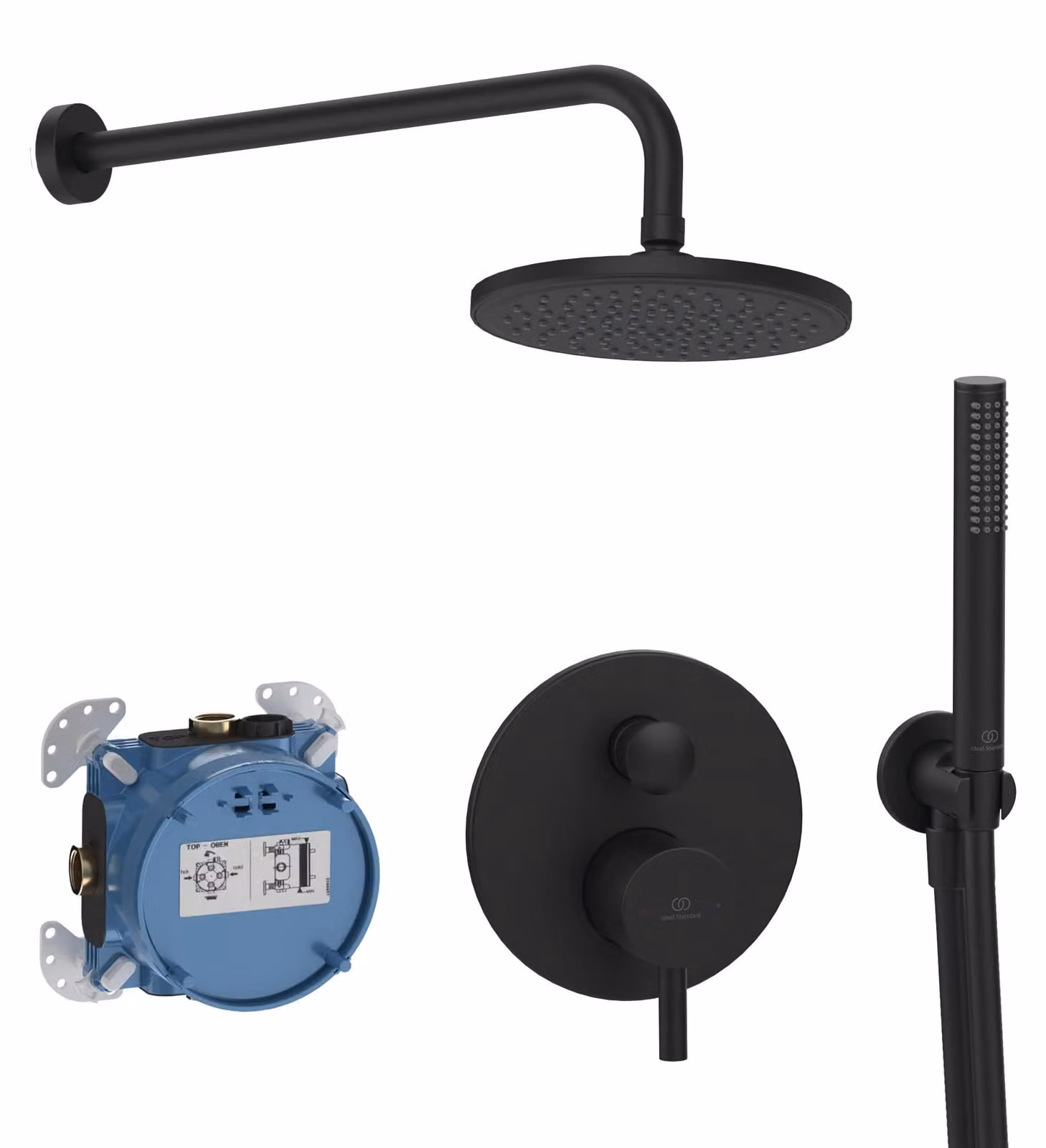 Kit di fissaggi Ceraline, colore nero, in ottone, per montaggio a parete