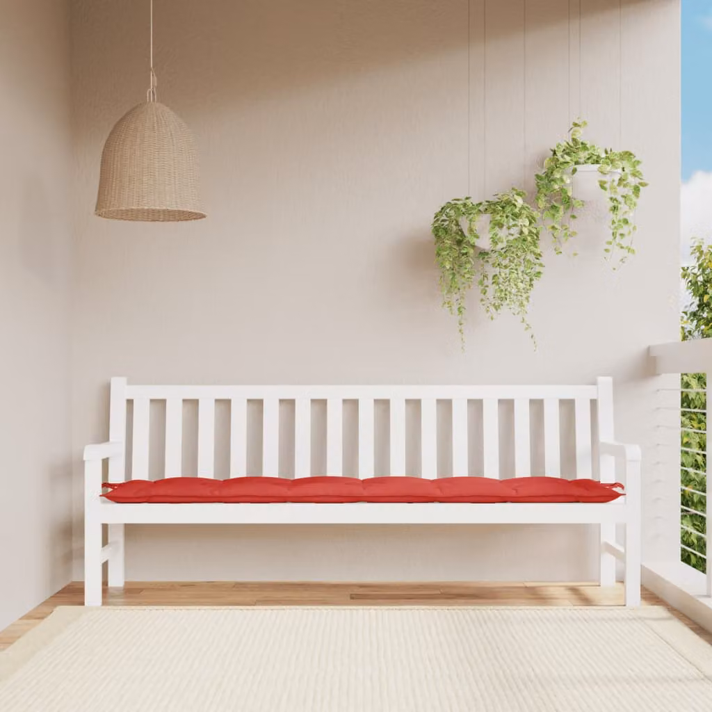 vidaXL Cuscino per Panca Rosso in Tessuto Oxford Idrorepellente e Traspirante L: 200 cm, P: 50 cm, H: 7 cm