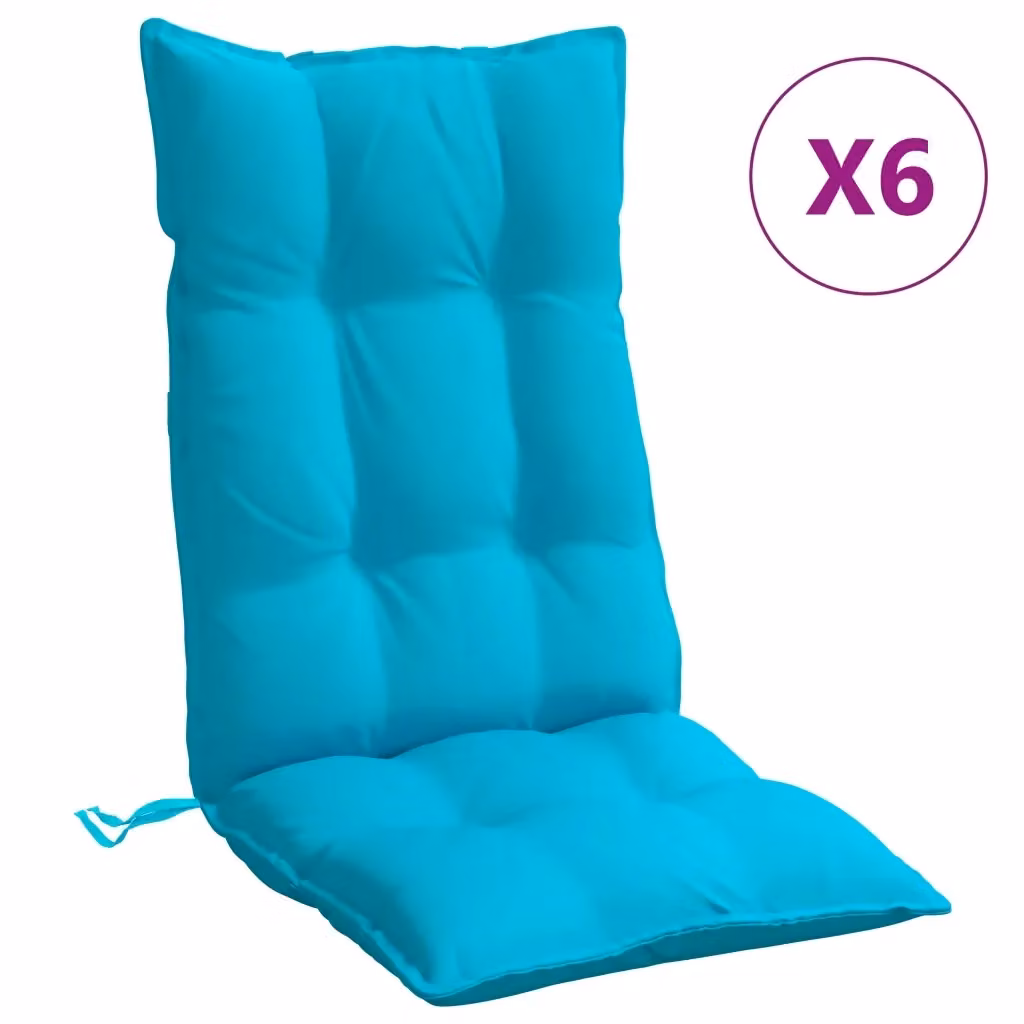 Set di 6 cuscini per schienale alto vidaXL in tessuto Oxford turchese, traspiranti e idrorepellenti – 2