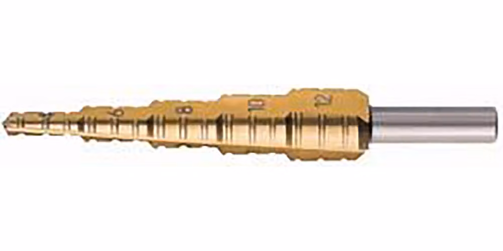 Trapano a tazza passo-passo HSS con rivestimento TiN, formato da 4 a 12 mm