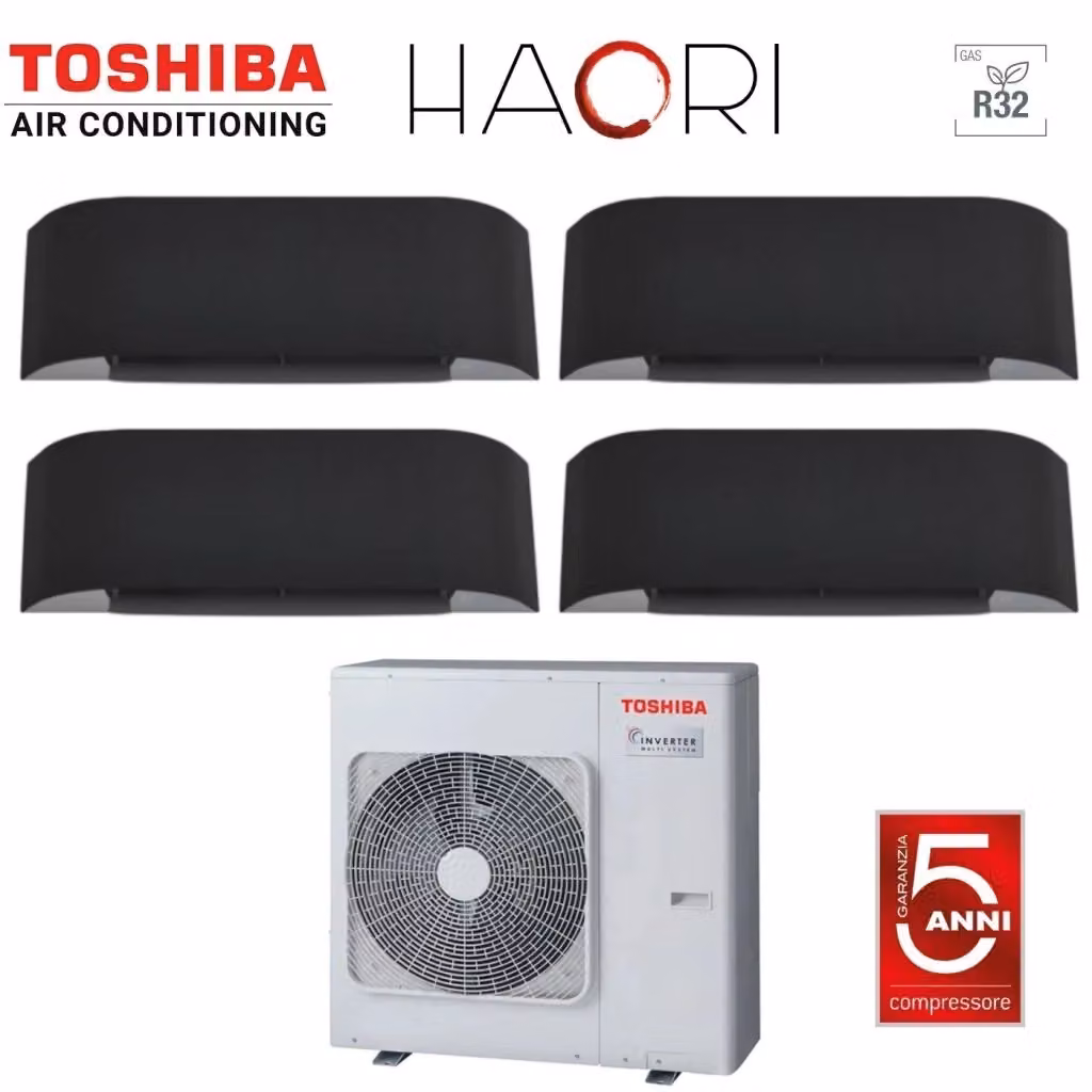 Climatizzatore Condizionatore Toshiba Quadri Split Inverter serie HAORI RAS-4M27U2AVG-E Grigio Scuro con Wi-Fi Integrato – 2