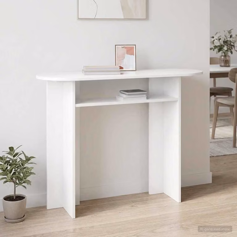 vidaXL Tavolo consolle moderno in legno ingegnerizzato bianco, L 100 x P 39,5 x H 75 cm