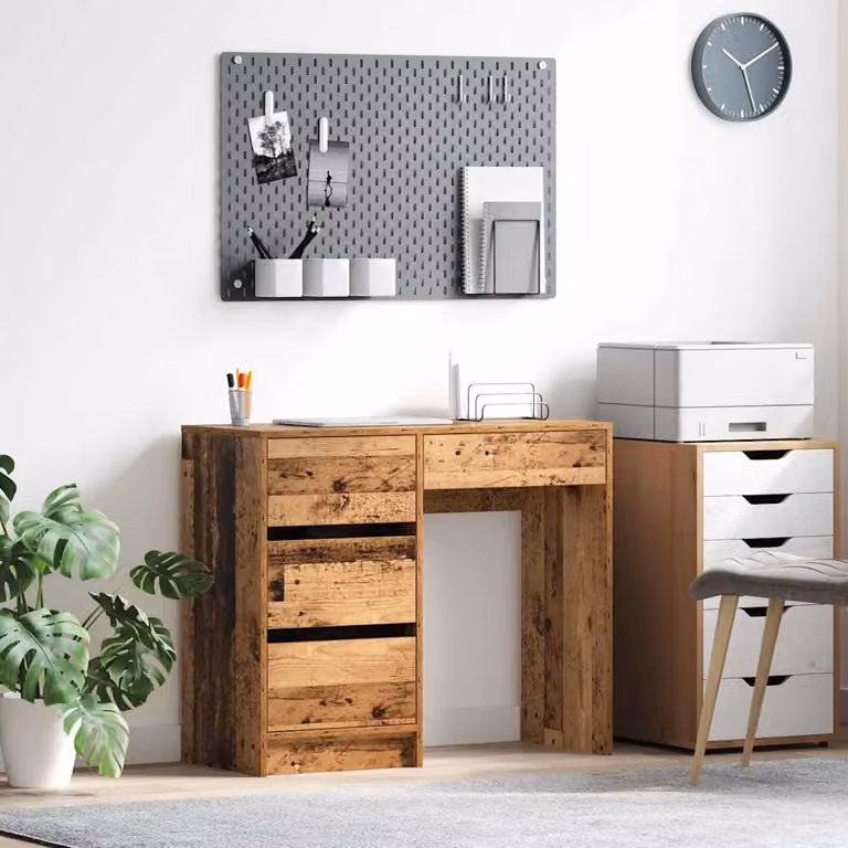 Scrivania moderna vidaXL in legno ingegnerizzato marrone L 90 cm x P 37.5 cm x H 75 cm