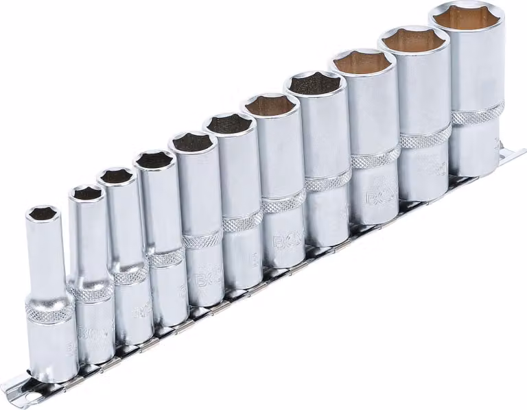 Set di chiavi a bussola BGS esagono profondo azionamento quadro 10 mm (3/8") pollici dimensioni 11 pezzi - 2756
