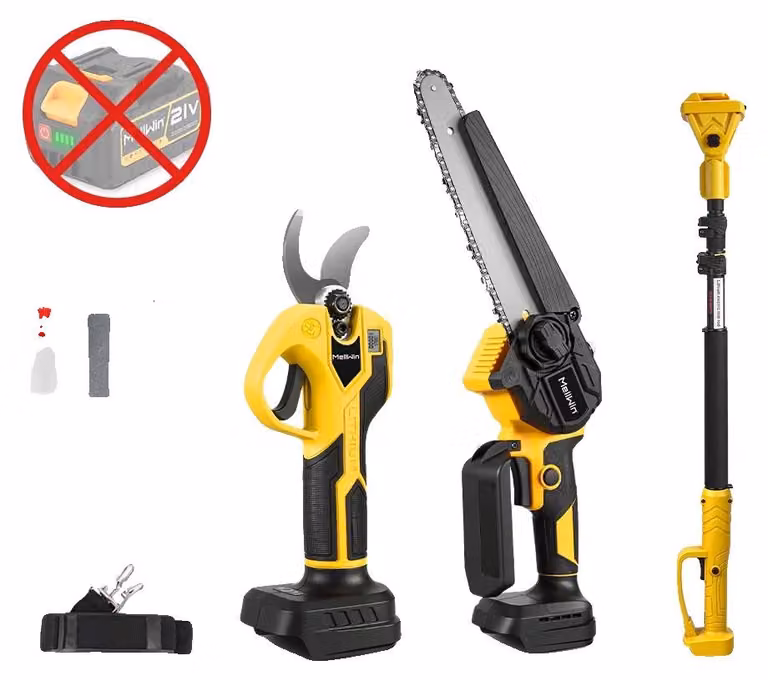 Troncatrice a catena, motore brushless, manico telescopico regolabile, senza batteria