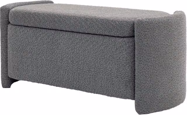 Panca contenitore ULEVR 105x44x45,5 cm con coperchio a cerniera e seduta imbottita, grigio