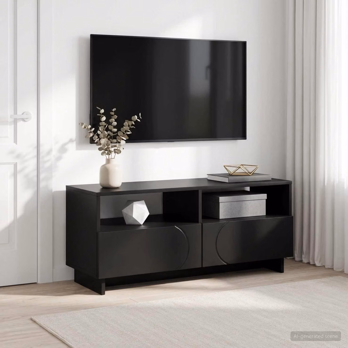 vidaXL Supporto TV moderno in legno ingegnerizzato nero L 90 cm, P 34.5 cm, H 40 cm