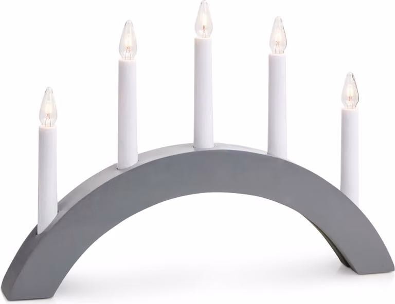 Candeliere ATLE grigio, 5 lampade, 40 cm