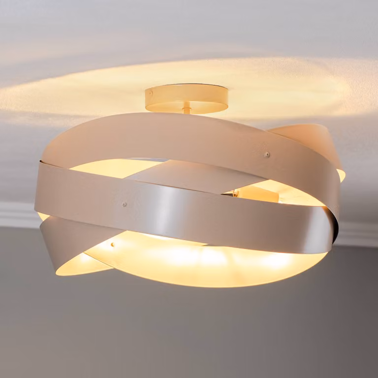 Plafoniera soffitto Tornado Domiluce, dimmerabile, Crema / Ambra, Soggiorno / Sala da pranzo, Metallo, Moderno, Plafoniera