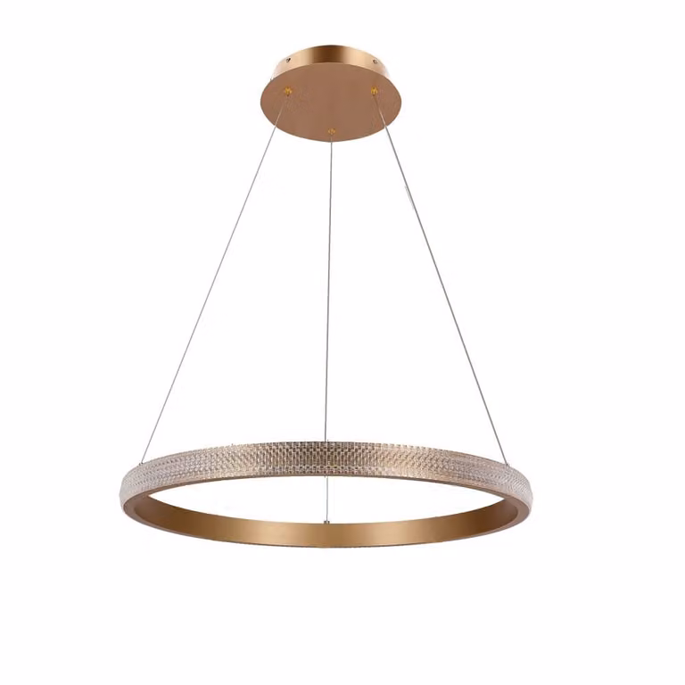 Lampada a sospensione LED Hashim oro-trasparente 34W, bianco neutro 2800 lm, alluminio, dimensioni: 115x60x60 cm, IP20, Candellux