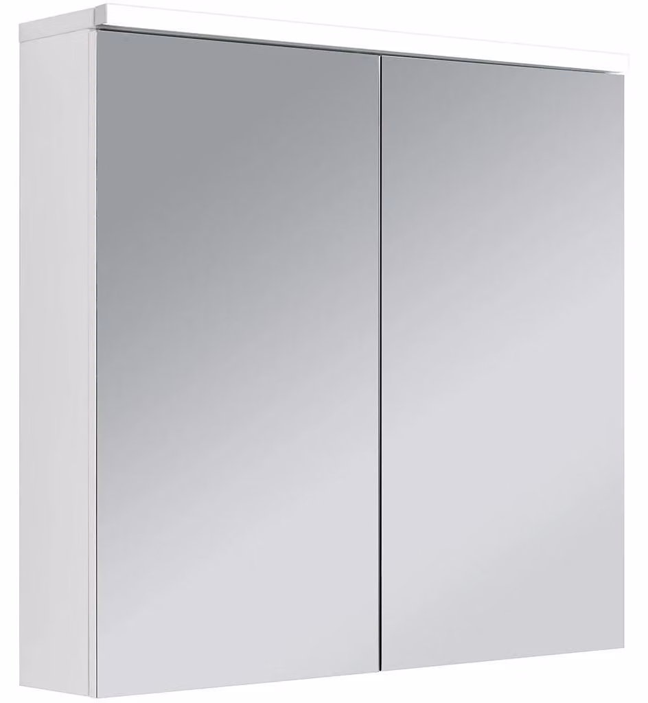 CERANO - Mobile da bagno a specchio con illuminazione a LED Avia - bianco opaco - 75x70x16,5 cm