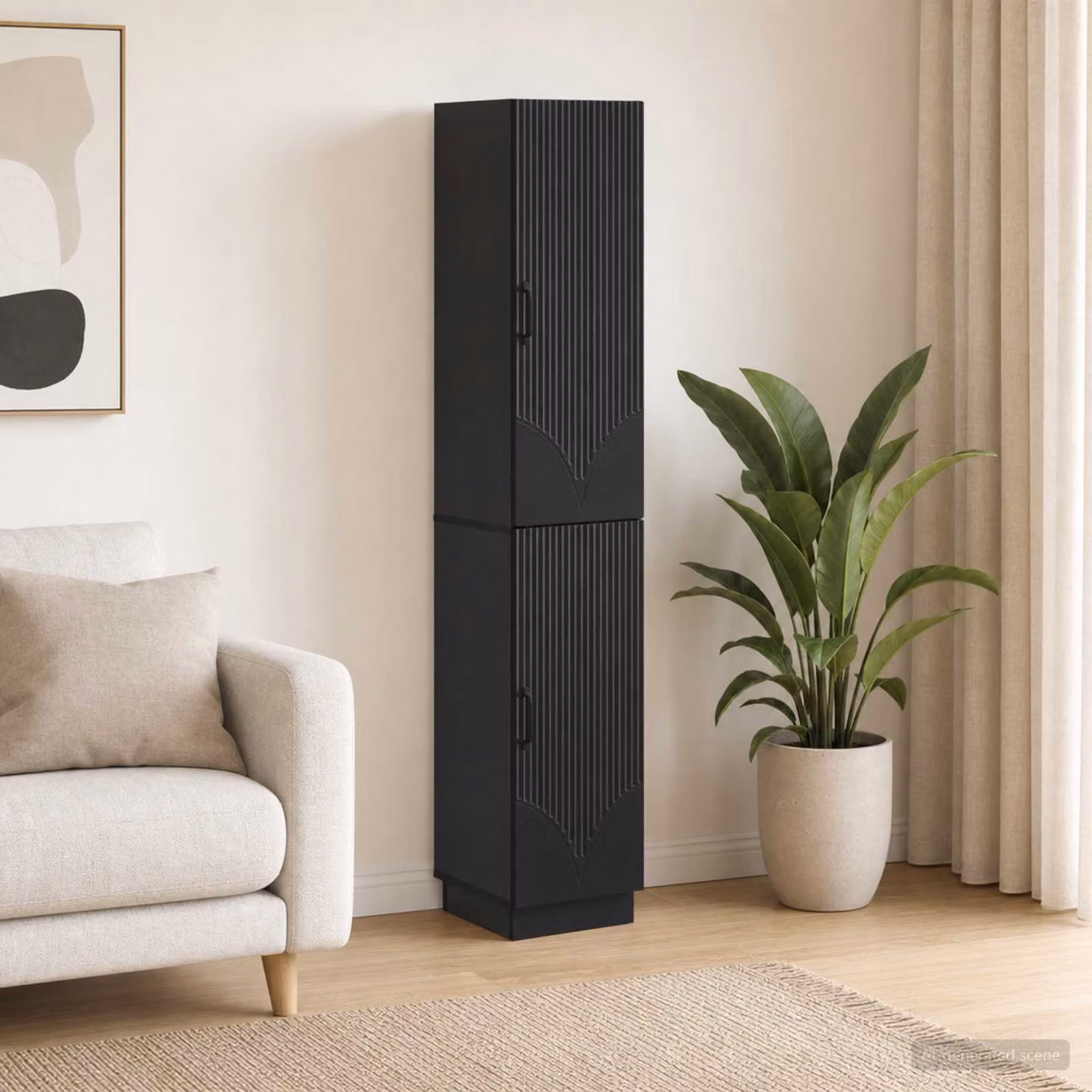 Set di 2 armadi moderni vidaXL in legno ingegnerizzato nero opaco con ante a battente e ripiani interni
