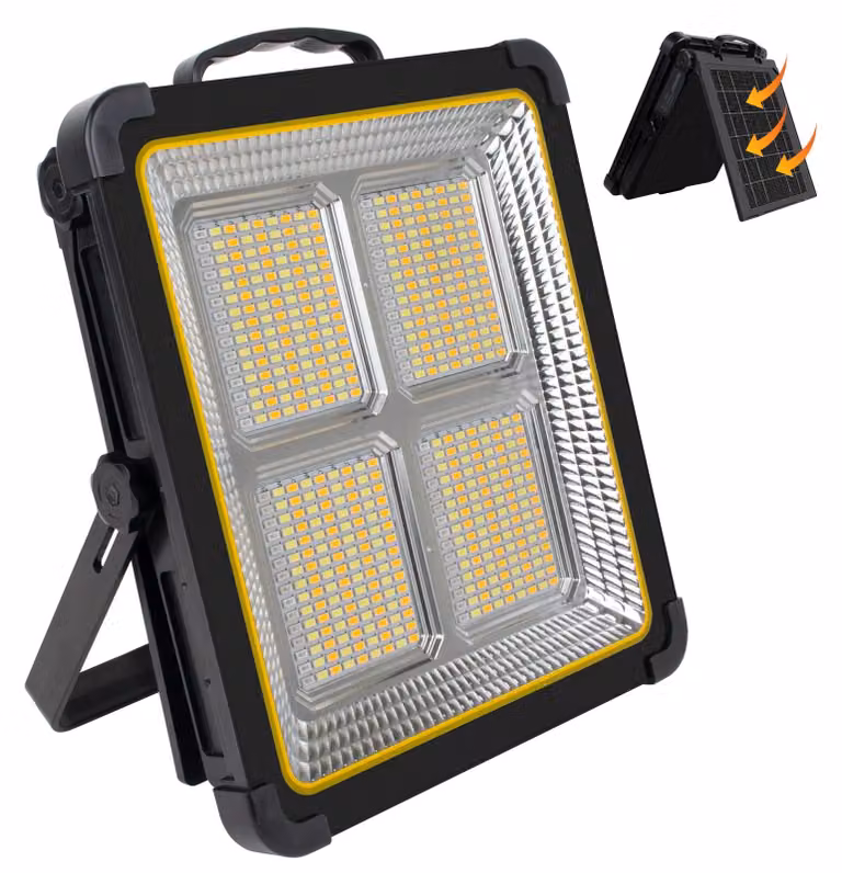 Lampada da lavoro da 160 W, con 540 LED, porta USB, 4 modalità, alimentazione solare, portatile