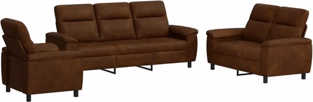 Set di divani 3 pcs Verde militare Pelle Scamosciata Sintetica 3430688