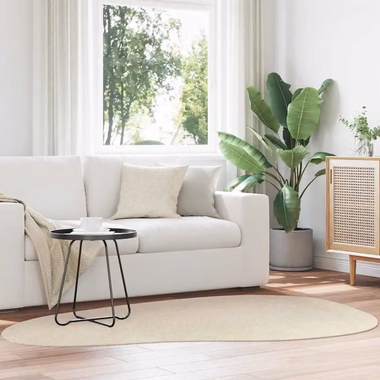 Tappeto moderno vidaXL HUARTE beige in poliestere, L 140 x P 200 cm
