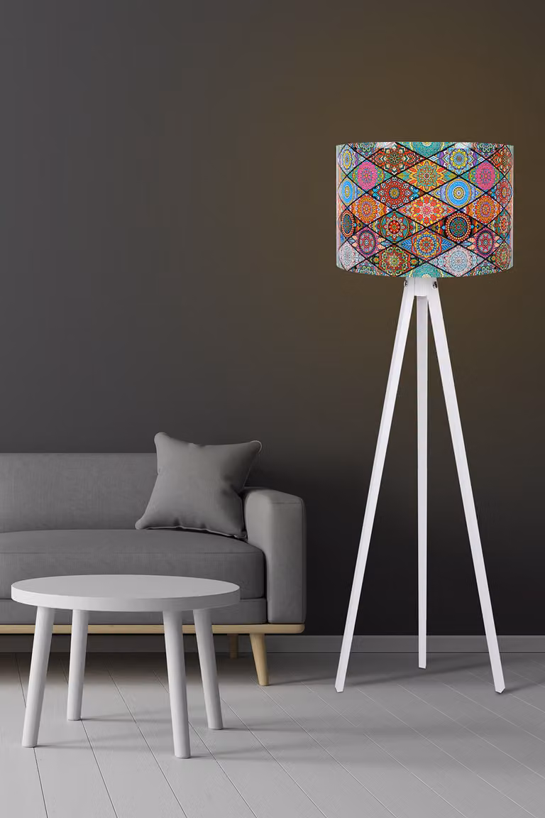 Opviq, 135, Lampade da terra, Multicolore, MDF, 38 x 38 x 145 cm