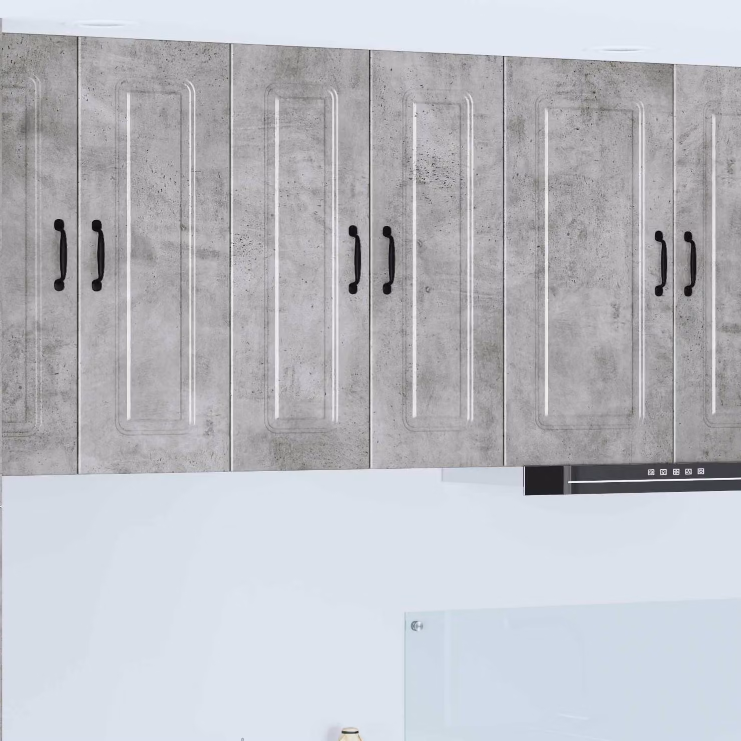 Pensile da cucina moderno vidaXL Kalmar Grigio con ante a battente in MDF, L 80,0 cm x H 31,0 cm x P 30,0 cm, set da 2 pezzi