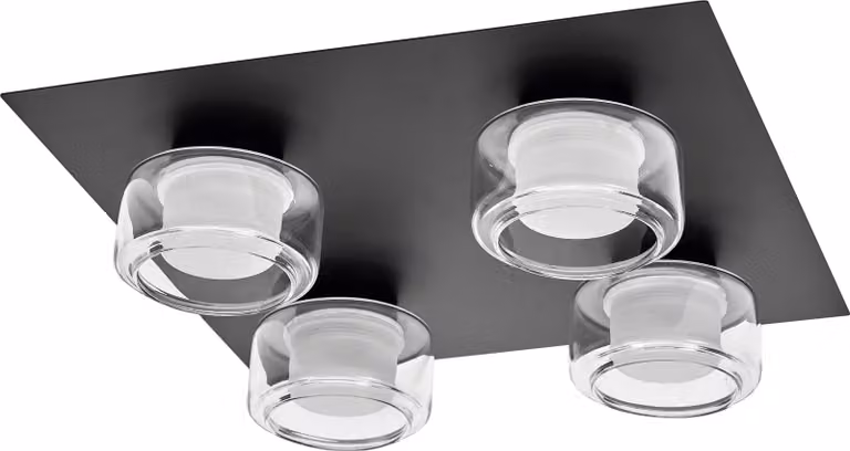 OSRAM ORBIS Flame lampada da parete e soffitto con LED, nero, 22W, 1400lm, 3000/4000K, temperatura colore regolabile tramite interruttore a parete (bianco freddo/bianco caldo), protezione IP44 contro corpi estranei e spruzzi d'acqua