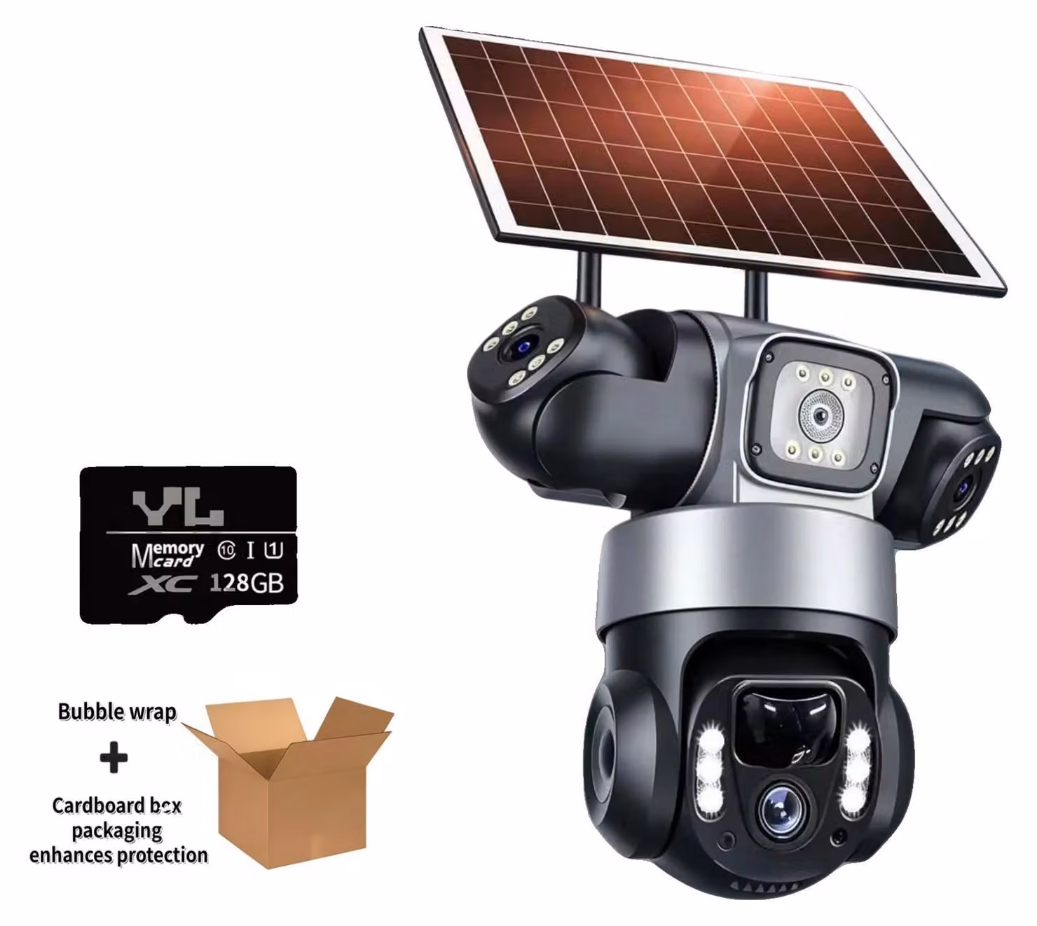 Telecamera di sicurezza, connessione Wi-Fi, visione notturna, telecamera Wi-Fi con scheda da 128G
