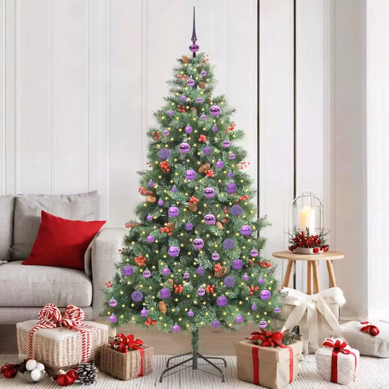 vidaXL Albero di Natale artificiale 300 LED Bianco caldo PVC e Metallo
