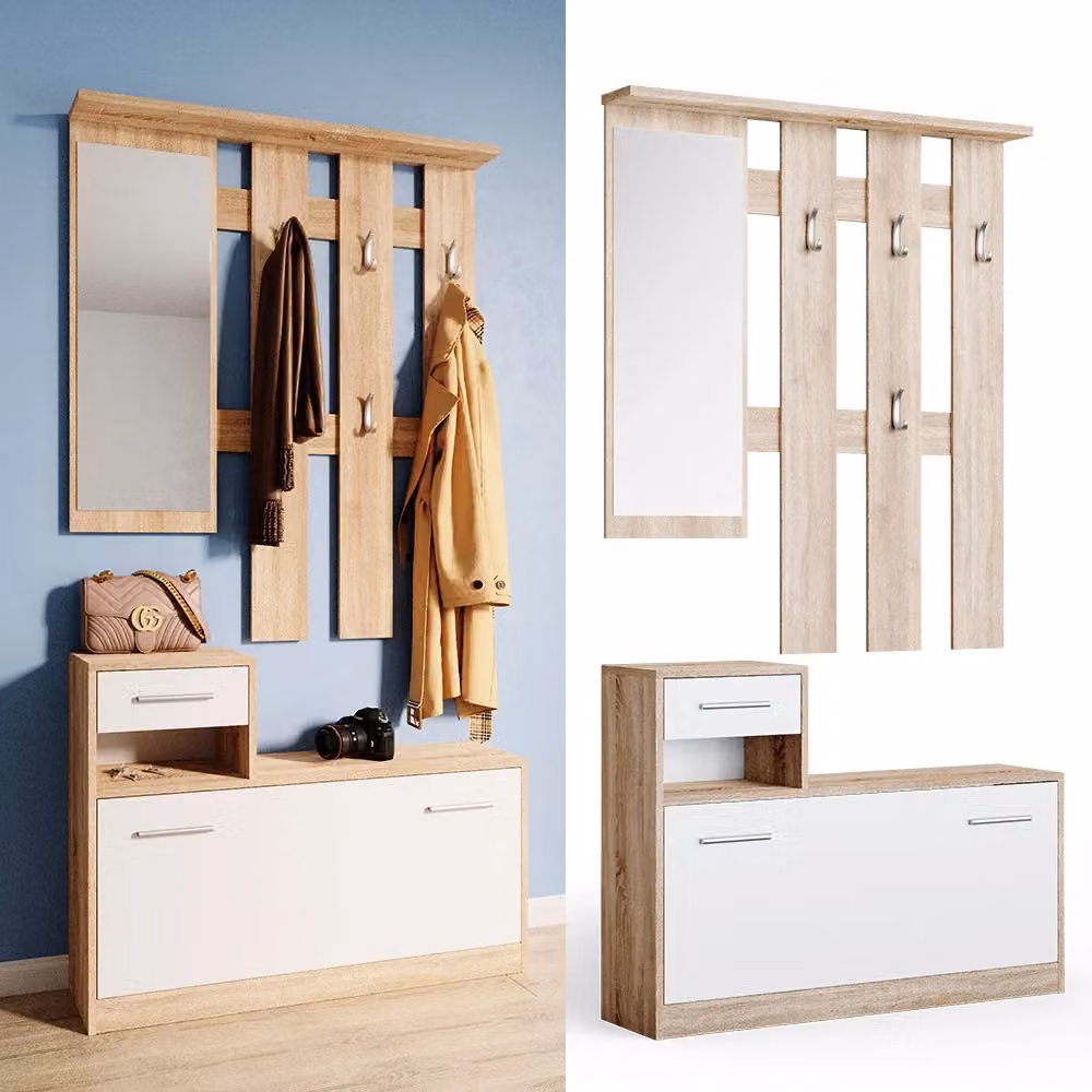 Armadio da ingresso moderno Vicco Bianco, L/P/H: 25 x 25 x 191 cm – 2