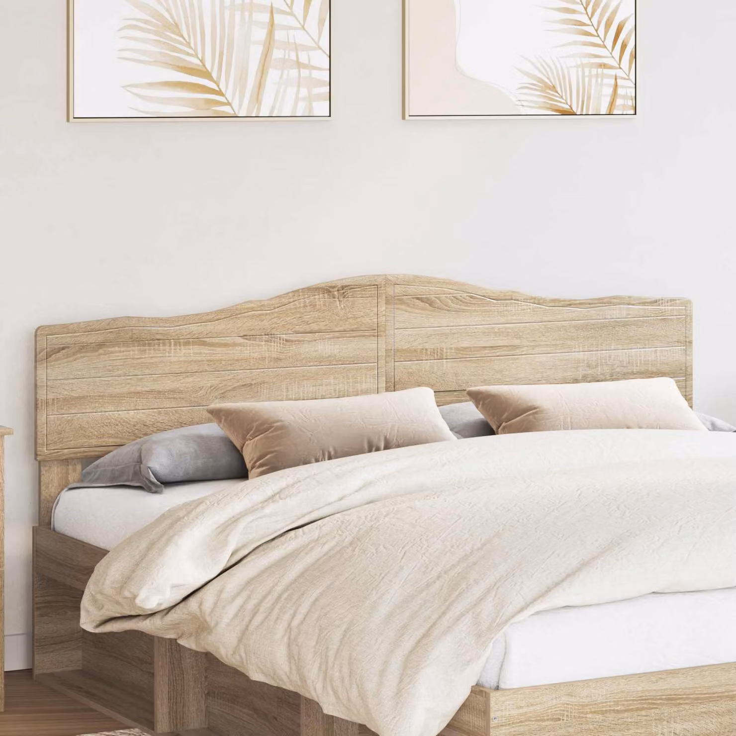 Testiera per letto vidaXL in legno ingegnerizzato Rovere Sonoma, colore marrone, L: 183 cm, H: 90 cm, P: 3 cm