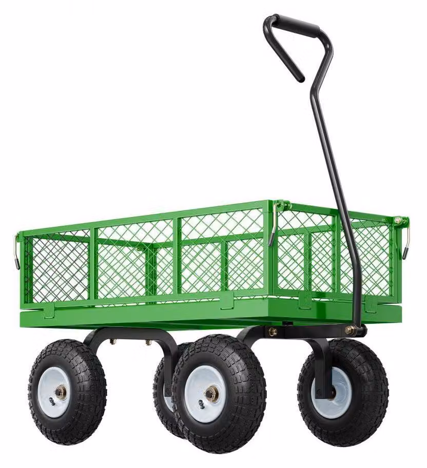 Carrello trasportatore con sistema di livellamento automatico - Capacità di carico: 408 kg - Pneumatici in gomma da 10 pollici - Acciaio Q235