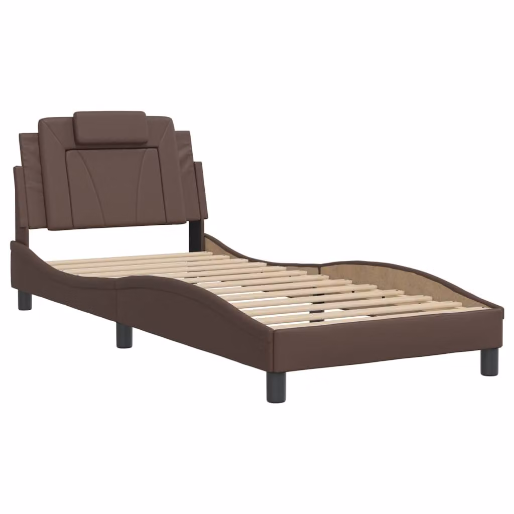 Giroletto Viana senza Materasso Marrone 80x200 cm in Pelle finta
