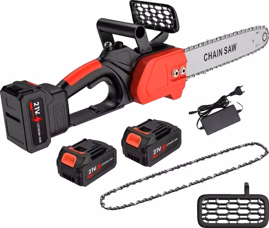 Motosega, motore brushless, sistema a doppia batteria, con 2 batterie