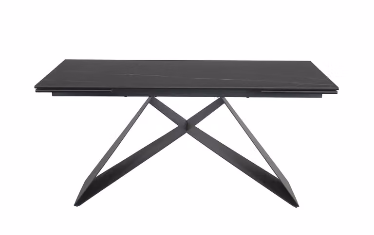 Tavolo da pranzo allungabile VIDOR 3 - 160x90, nero / nero opaco