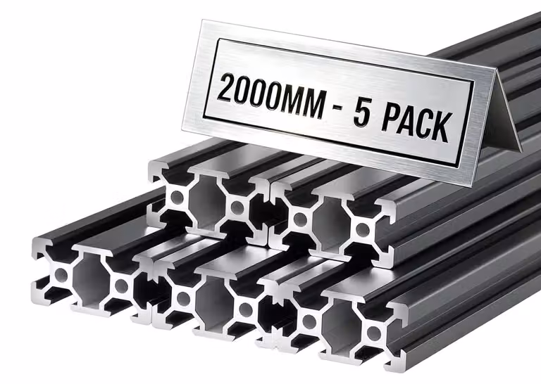 5 profilati estrusi in alluminio 2040, lunghezza 2000 mm (78,74 pollici), binario lineare anodizzato a V, standard europeo, realizzato in alluminio estruso ad alta resistenza, ideale per componenti di stampanti 3D e banchi da lavoro CNC fai-da-te, colore