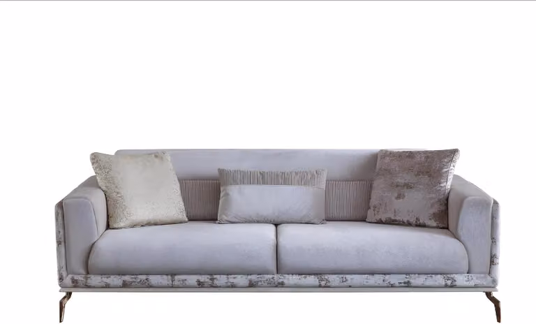 Modern Sofa 3 Sitzer Möbel Weiße Farbe in Wohnzimmer Luxus Neuheit
