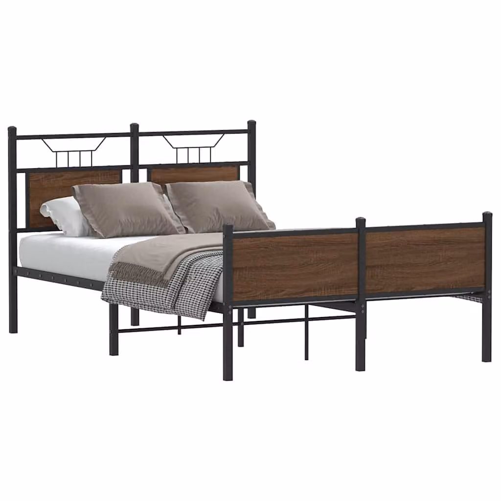 vidaXL Giroletto senza Materasso in Rovere Marrone, L/P/H: 120 x 200 x 91,5 cm