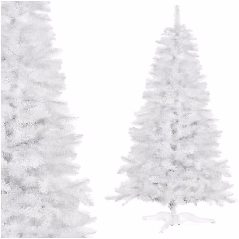 Springos® Esclusivo albero di Natale artificiale 220 cm bianco | Albero di Natale moderno per decorazioni natalizie di stile | Albero di Natale con supporto robusto